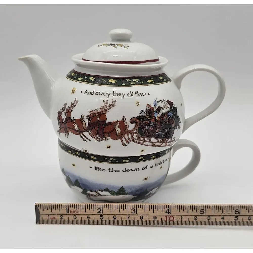 Portmeirion A Christmas Story Tea for One Porcelain Tea Pot & Cup Set No Box